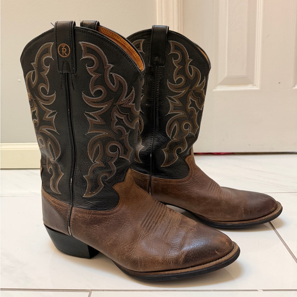 Tony Lama Dark Brown and Black Western Boots RR4001 Men’s Size 13D - Picture 2 of 11